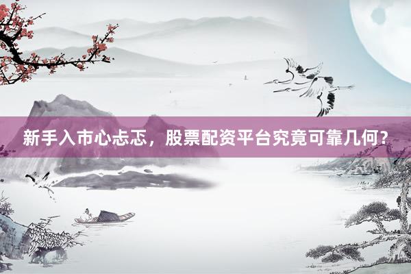 新手入市心忐忑，股票配资平台究竟可靠几何？