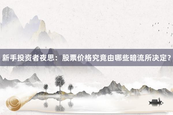 新手投资者夜思：股票价格究竟由哪些暗流所决定？