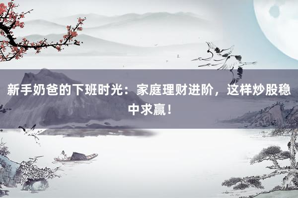 新手奶爸的下班时光：家庭理财进阶，这样炒股稳中求赢！