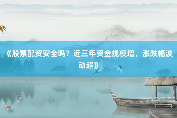 《股票配资安全吗？近三年资金规模增，涨跌幅波动超》