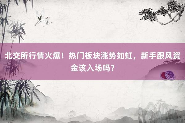 北交所行情火爆！热门板块涨势如虹，新手跟风资金该入场吗？