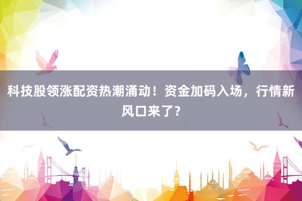 科技股领涨配资热潮涌动！资金加码入场，行情新风口来了？