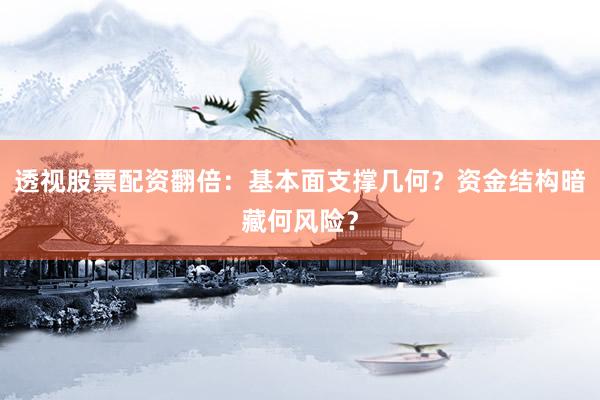 透视股票配资翻倍：基本面支撑几何？资金结构暗藏何风险？